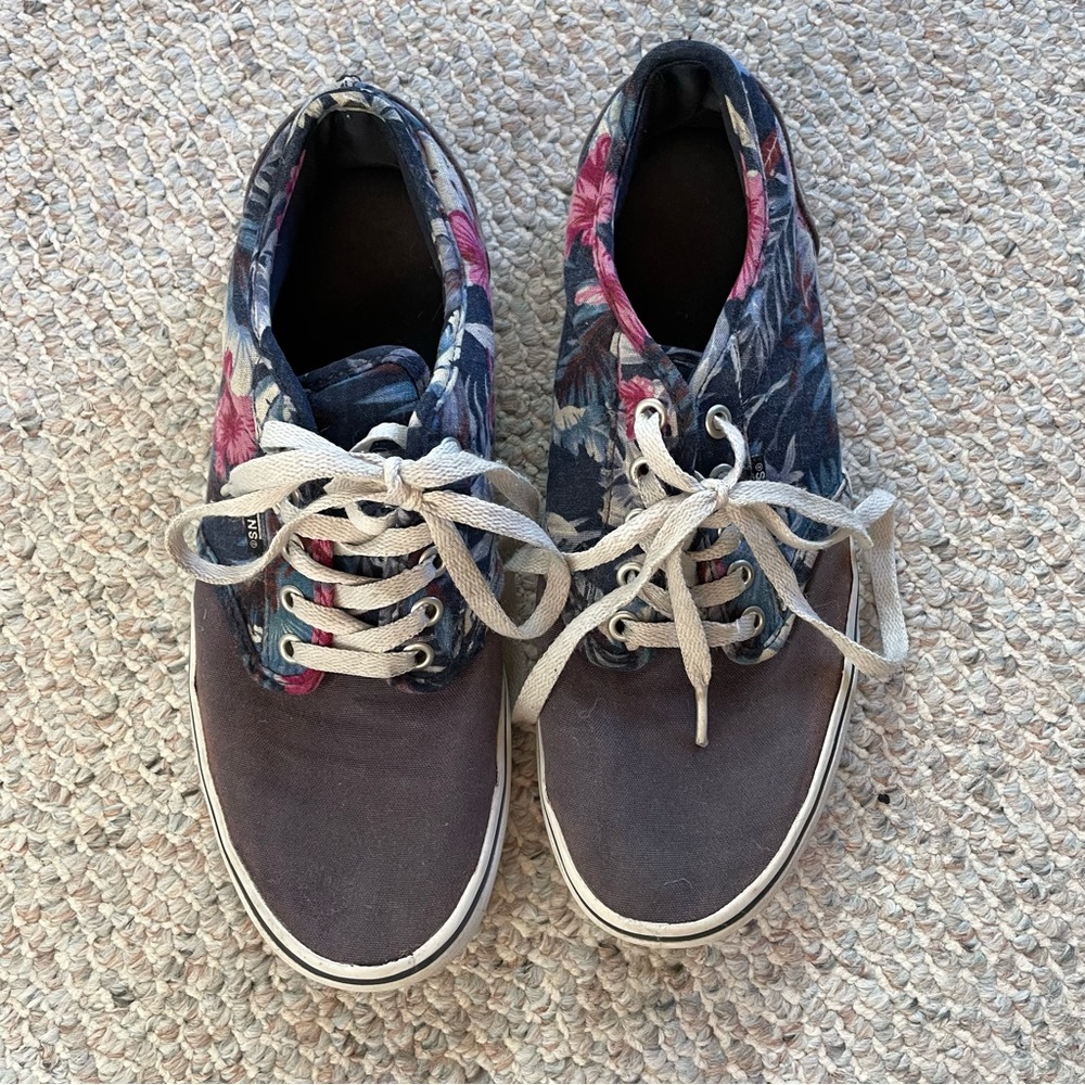 Blue and Pink Floral Old Skool Vans